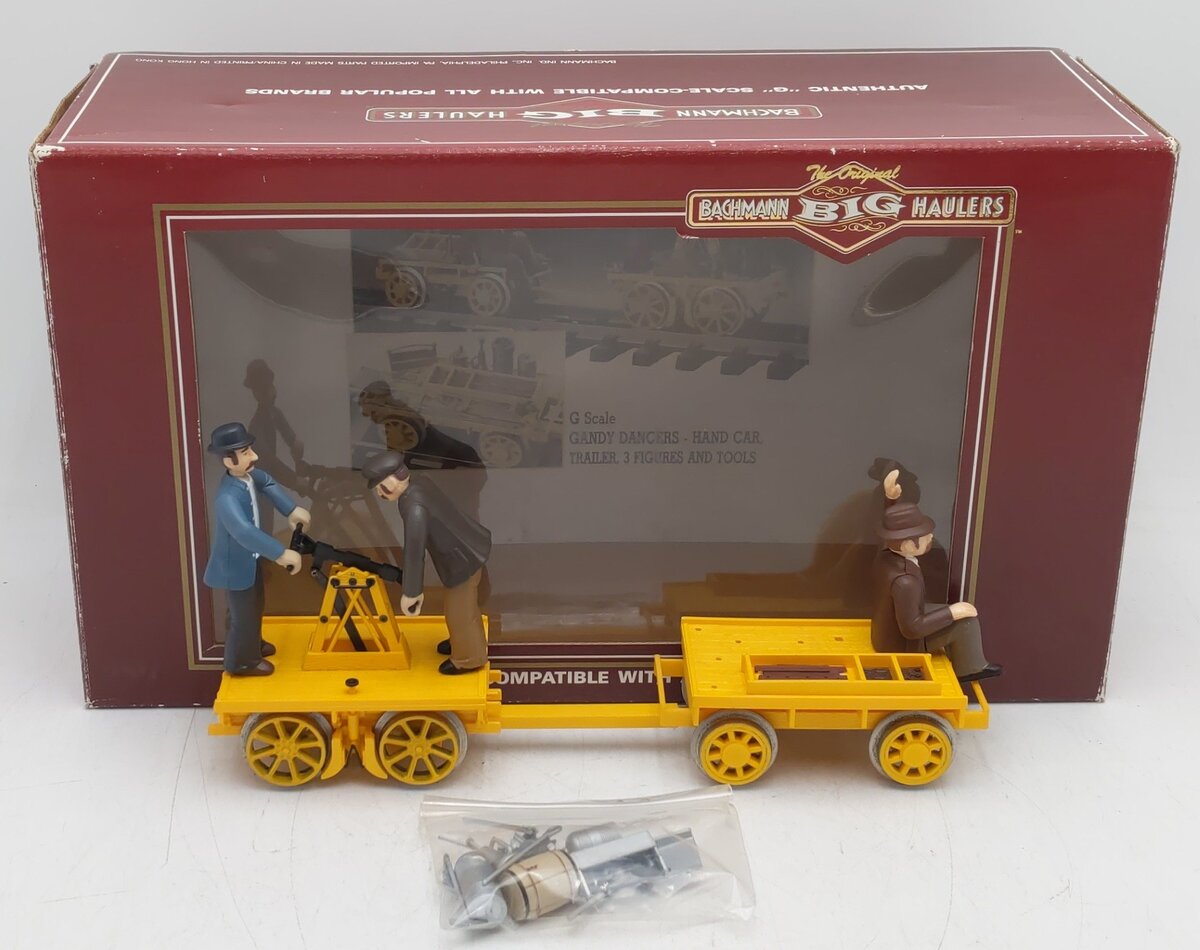 Bachmann 96201 G Scale Motorized Handcar w/Trailer EX/Box