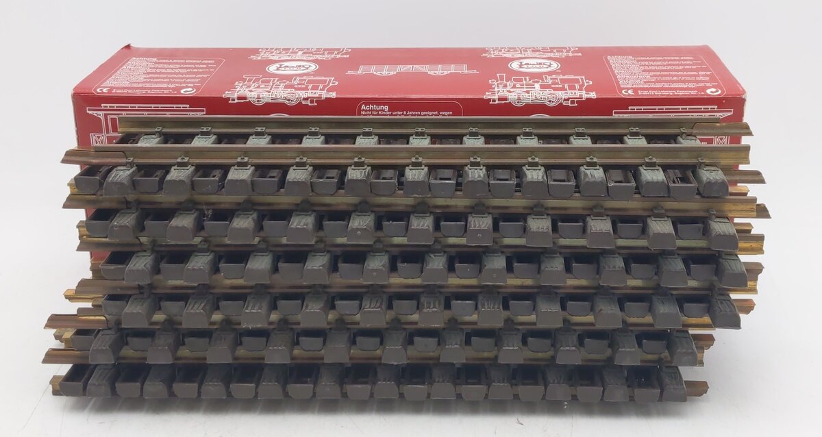 LGB 10000 G Scale 12 Inch Brass Rail Straight Track Sections (Box of 12) VG/Box