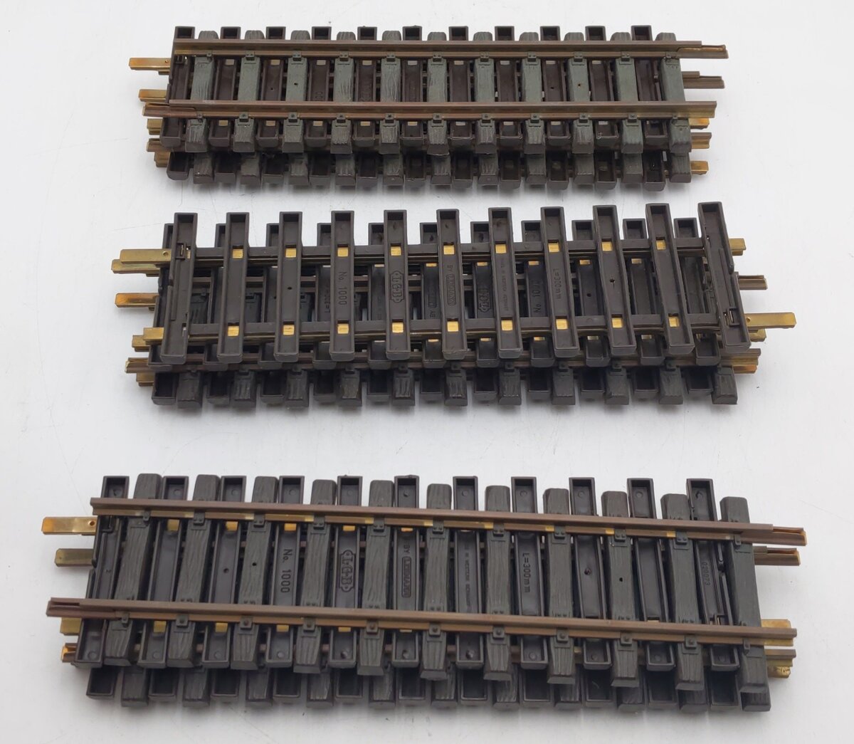 LGB 10000 G Scale 12 Inch Brass Rail Straight Track Sections (Box of 12) VG/Box