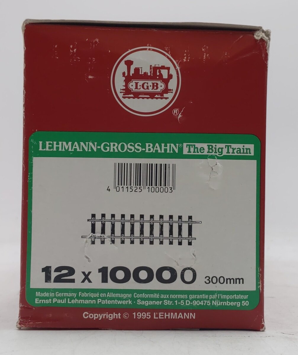 LGB 10000 G Scale 12 Inch Brass Rail Straight Track Sections (Box of 12) VG/Box