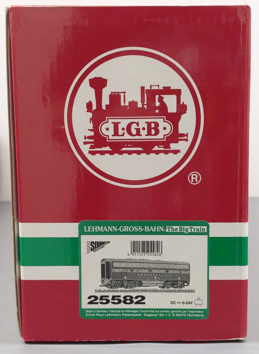 LGB 25582 G Scale PRR F7 B Unit Diesel Locomotive EX/Box