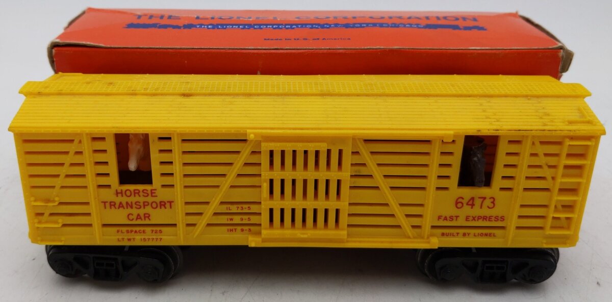 Lionel 6473 Vintage O Operating Horse Car - Red Lettering VG/Box
