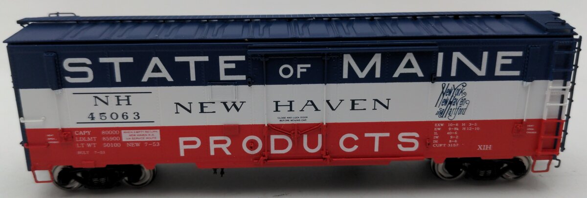 Crown Custom Imports CCI-262P HO BRASS New Haven "State of Maine" Boxcar #45063 EX/Box