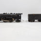 Lionel 1664 Vintage O 2-4-2 Diecast Steam Locomotive W2666T Tender VG