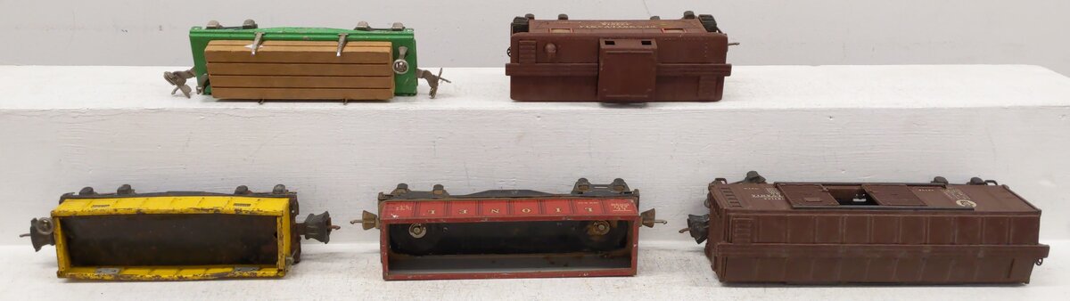 Lionel Vintage O Prewar Freight Cars #61100,651,477618,3652,2677 [5] VG