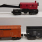 Lionel O Gauge Assorted Freight Cars; 348425, 22000, 6560, [3] VG