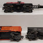 Lionel O Gauge Assorted Freight Cars; 348425, 22000, 6560, [3] VG