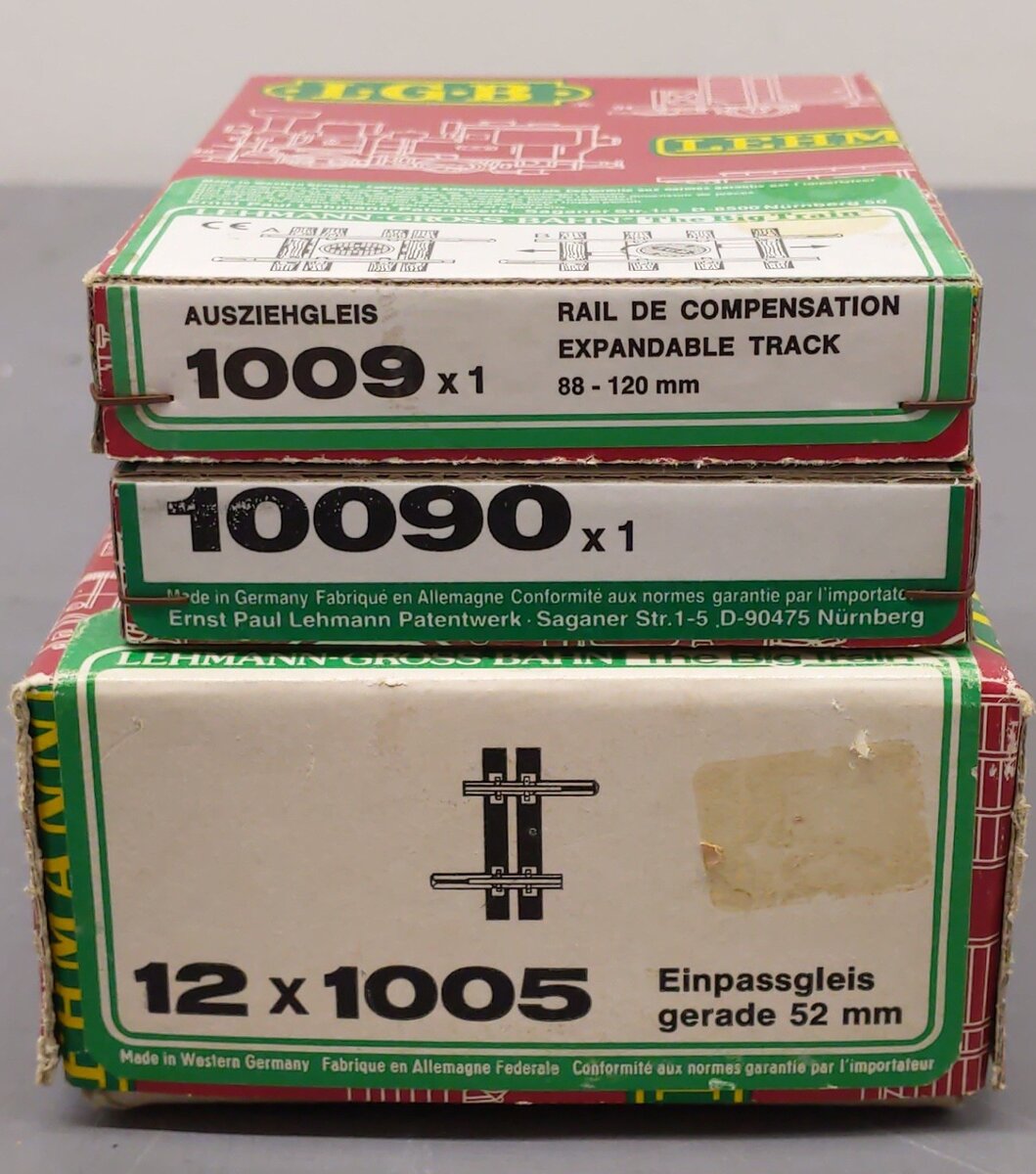 LGB G Scale Assorted Track Sections 1009, 10090, 1005 [10] VG/Box