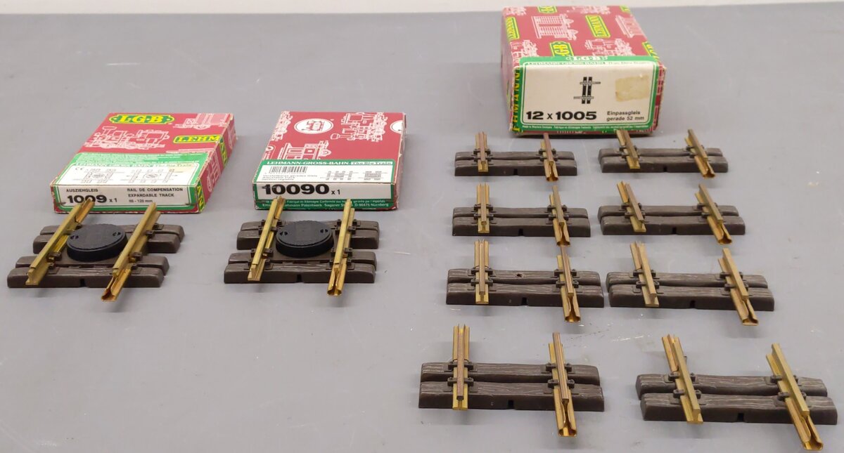 LGB G Scale Assorted Track Sections 1009, 10090, 1005 [10] VG/Box