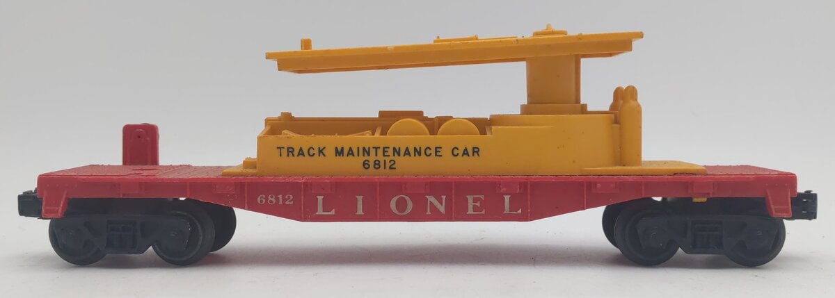 Lionel 6812 Vintage O Operating Track Maintenance Car w/Yellow Superstructure EX