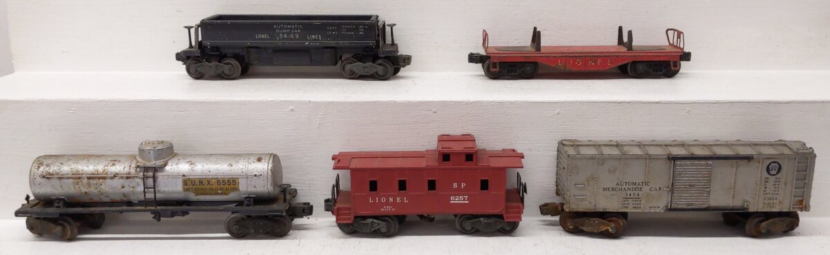 Lionel Vintage O Gauge Freight Cars #3454,6257,3469,6555 [5] VG