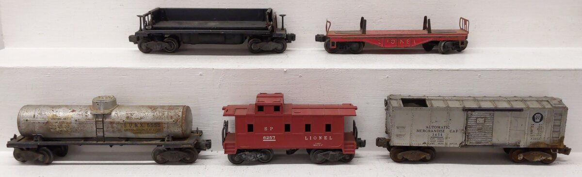 Lionel Vintage O Gauge Freight Cars #3454,6257,3469,6555 [5] VG