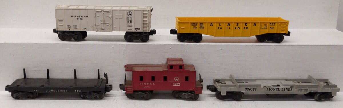 Lionel Vintage O Gauge Freight Cars #6257,3461,6472,336155,616260 [5] VG