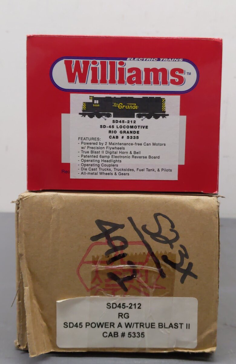 Williams SD45-212 O Denver &Rio Grande Western SD-45 Diesel Locomotive #5335 EX/Box