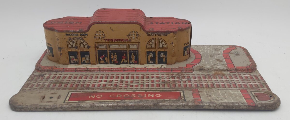 Marx 1430 Vintage O Prewar Lithograph Tinplate Union Station Terminal