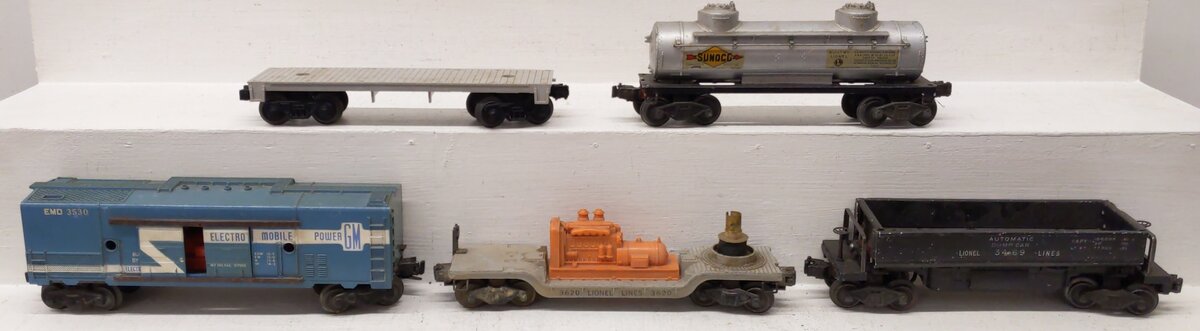 Lionel Vintage O Gauge Freight Cars #3469,3620,3530,2465 [5] VG