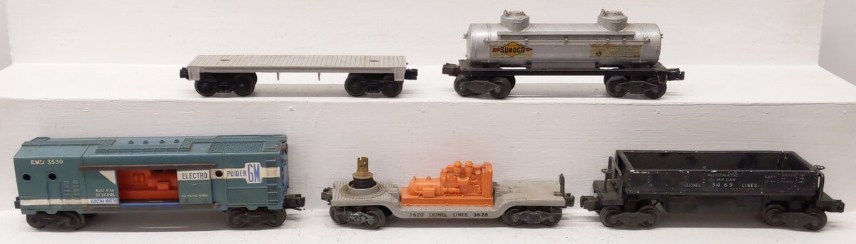 Lionel Vintage O Gauge Freight Cars #3469,3620,3530,2465 [5] VG