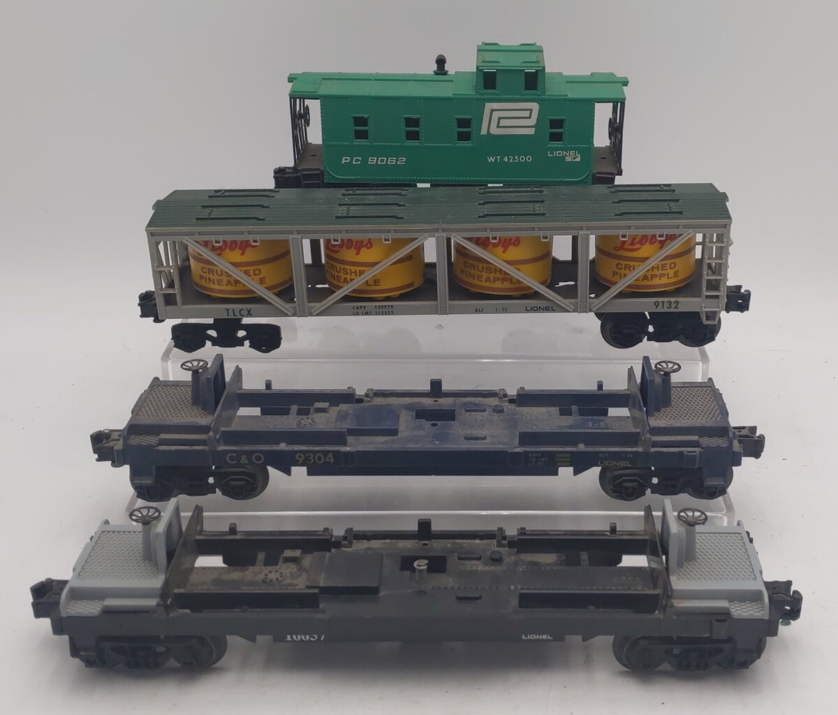 Lionel O Freight Cars: 6-16657, 6-9304, 6-9062, 6-9132 [4] VG
