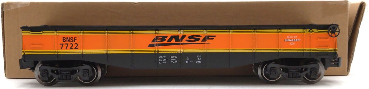 Menards 279-7026 O Gauge BNSF Gondola Car #7722 LN/Box