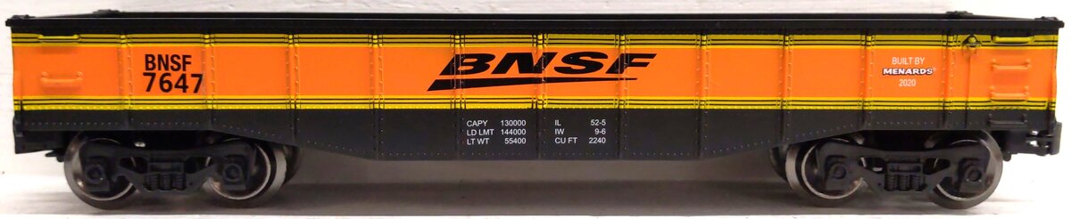 Menards 279-7026 O Gauge BNSF Gondola Car #7647 LN/Box