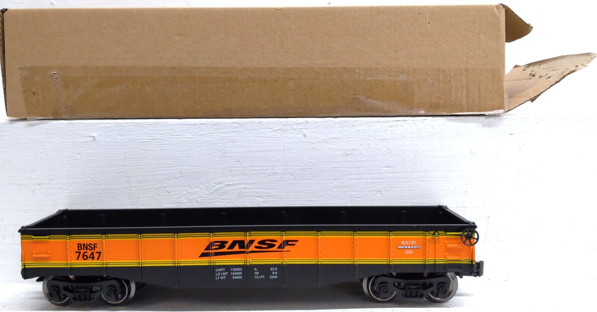Menards 279-7026 O Gauge BNSF Gondola Car #7647 LN/Box