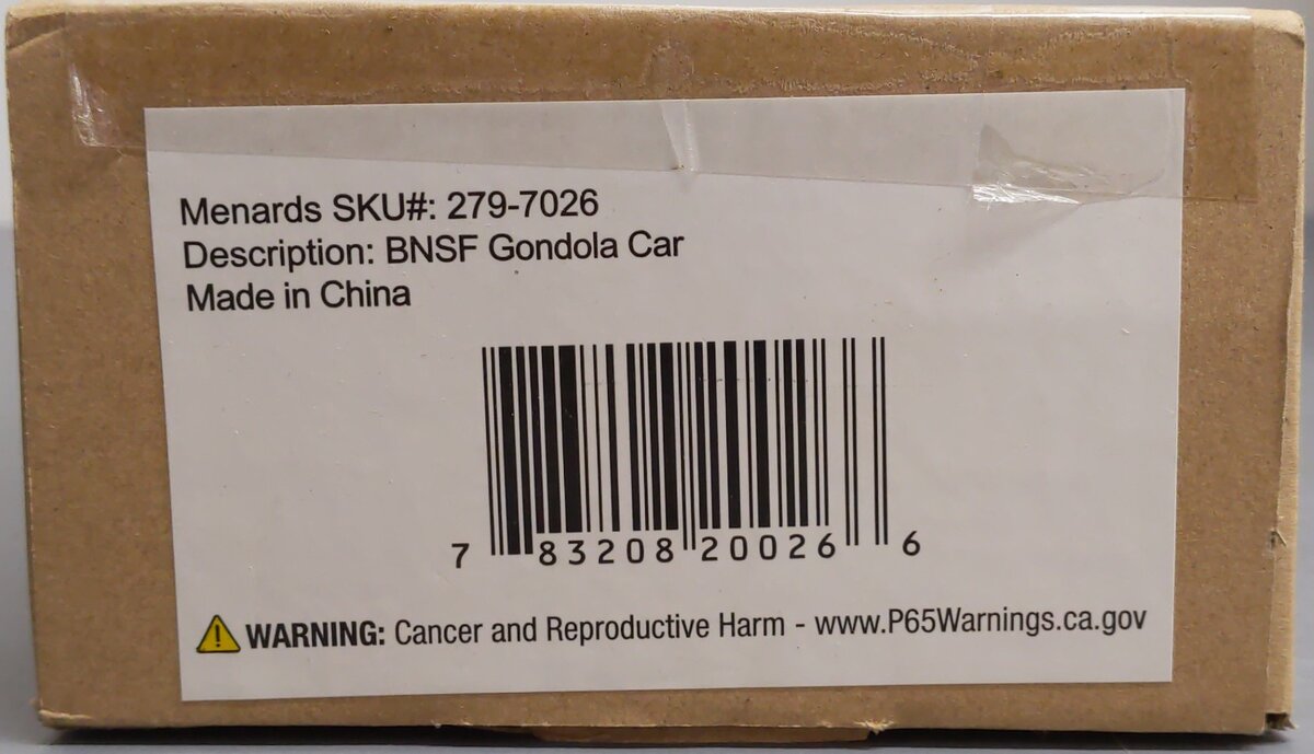 Menards 279-7026 O Gauge BNSF Gondola Car #7647 LN/Box