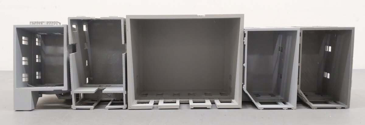 Generic Custom S Scale 3D Printed, Unpainted Town Buildings [5] EX