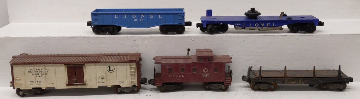 Lionel Vintage O Gauge Freight Cars #3419,6112,3451,36621,6357 [5]