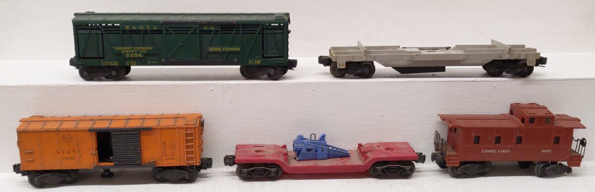 Lionel Vintage O Gauge Freight Cars #63132,6017,3356,336155 [5] VG