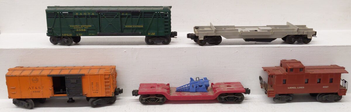 Lionel Vintage O Gauge Freight Cars #63132,6017,3356,336155 [5] VG