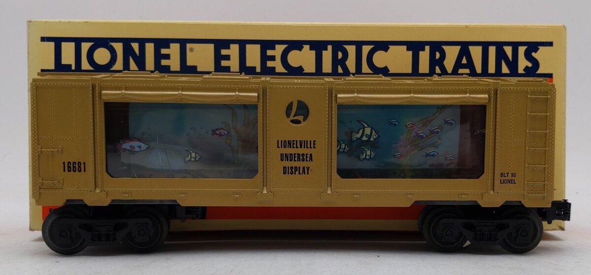 Lionel 6-16681 O Gauge Gold Animated Shark Aquarium Car VG/Box