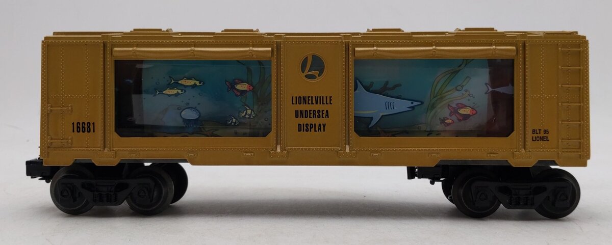 Lionel 6-16681 O Gauge Gold Animated Shark Aquarium Car VG/Box