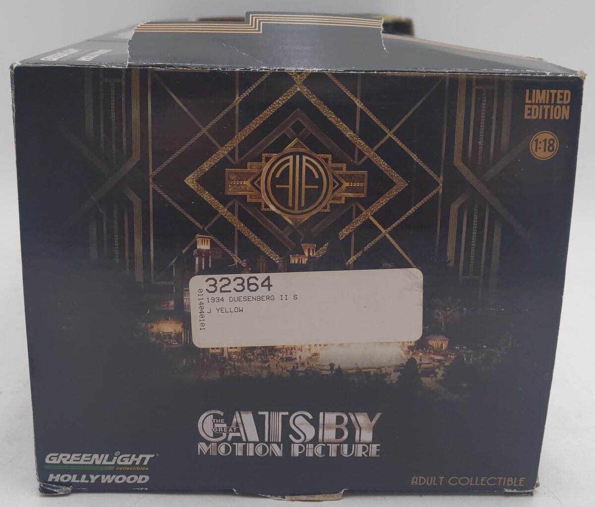 Greenlight Collectibles 12927 1:18 Great Gatsby - 1934 Duesenberg II SJ Yellow LN/Box