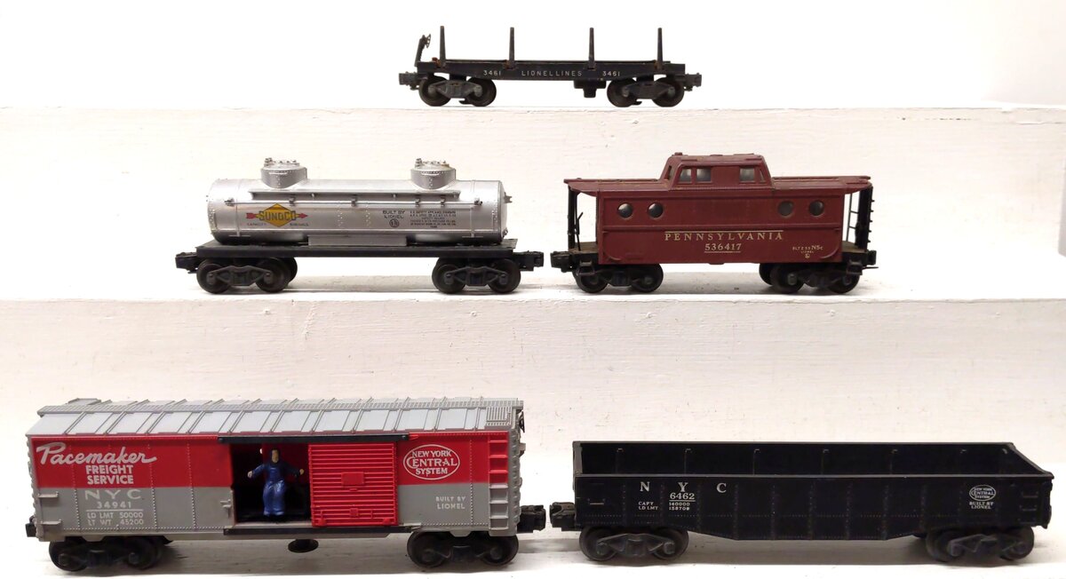 Lionel O Gauge Freight Cars: 6462, 3461, 536417, 34941, 6465 [5] VG