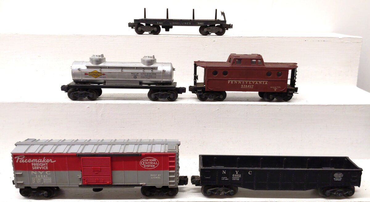 Lionel O Gauge Freight Cars: 6462, 3461, 536417, 34941, 6465 [5] VG