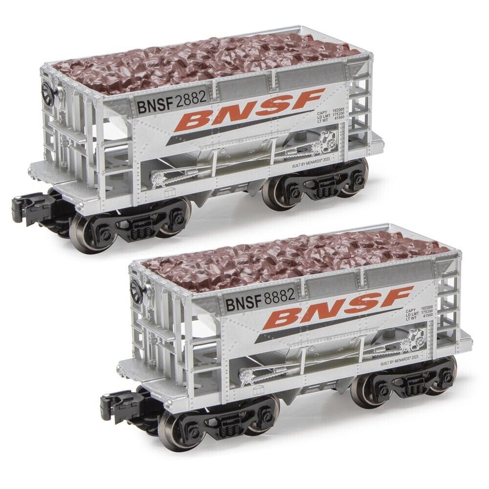 Menards 275-9155 O Gauge BNSF Ore Cars (2 Pack) #2101 & #2102 NIB