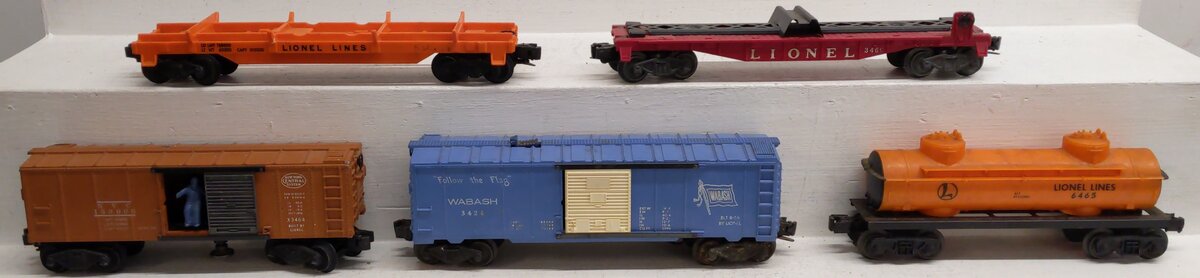 Lionel Vintage O Gauge Freight Cars #636255,159000,3424,6465,3460 [5] VG