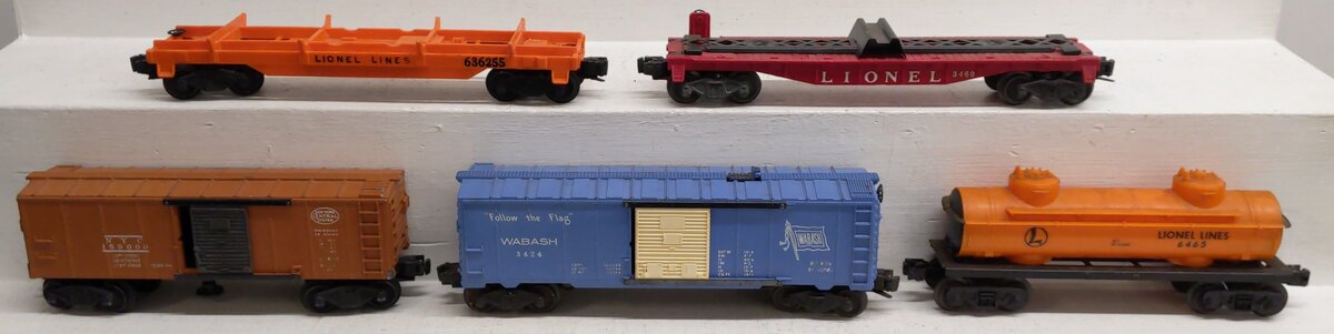 Lionel Vintage O Gauge Freight Cars #636255,159000,3424,6465,3460 [5] VG