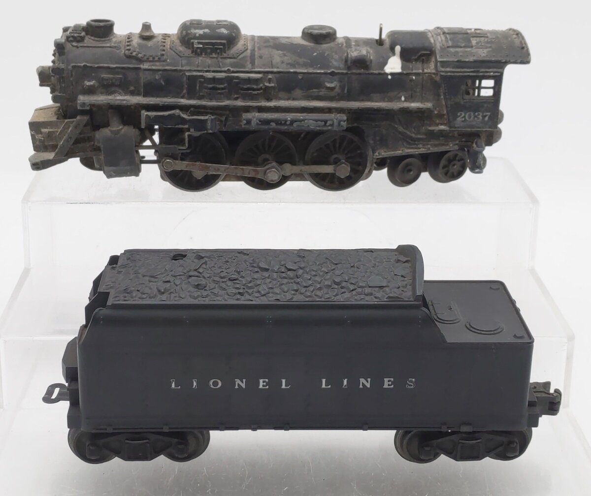Lionel 2037 Vintage O 2-6-4 Die-Cast Steam Locomotive w/ 6466W Tender VG