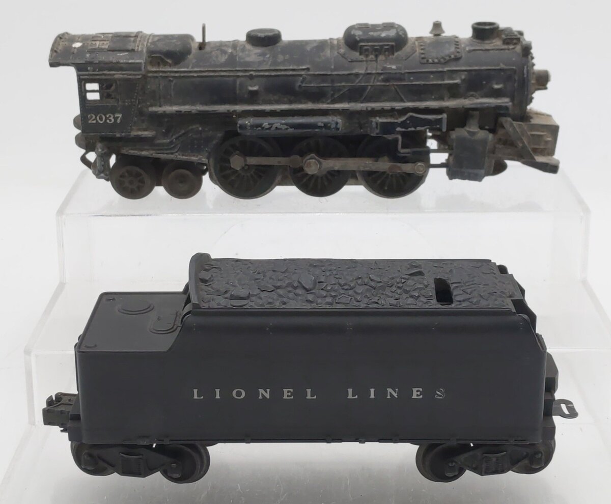 Lionel 2037 Vintage O 2-6-4 Die-Cast Steam Locomotive w/ 6466W Tender VG