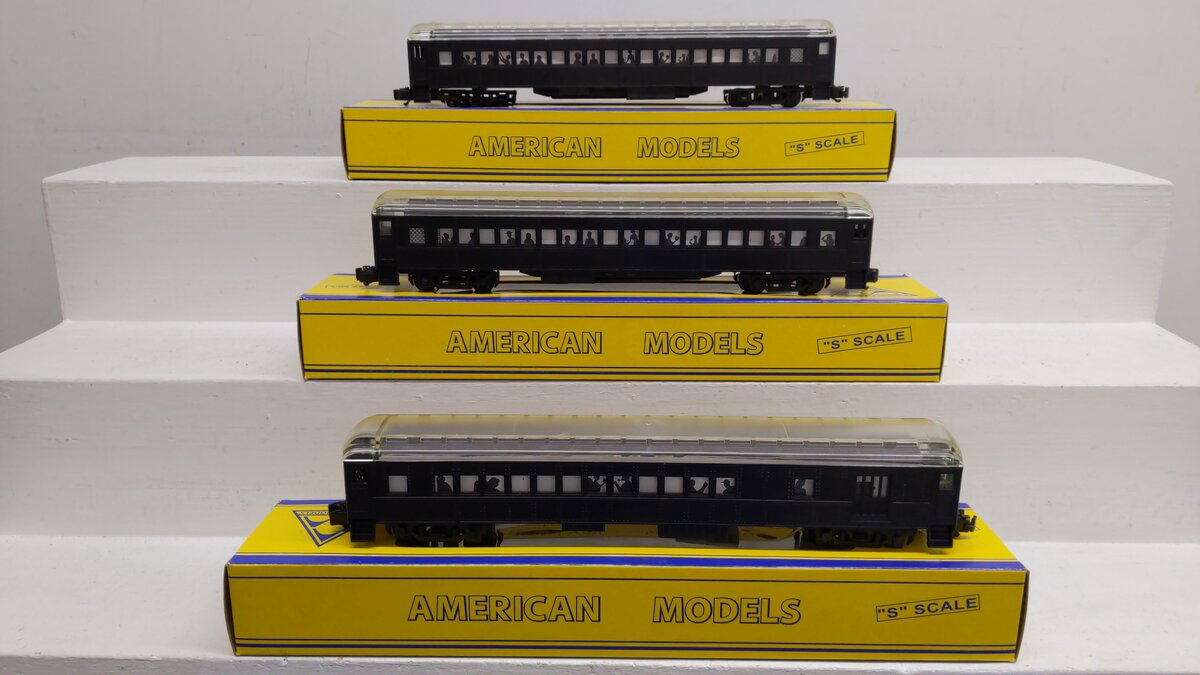 American Models S Scale Assorted Undecorated Passenger Cars [3] VG/Box