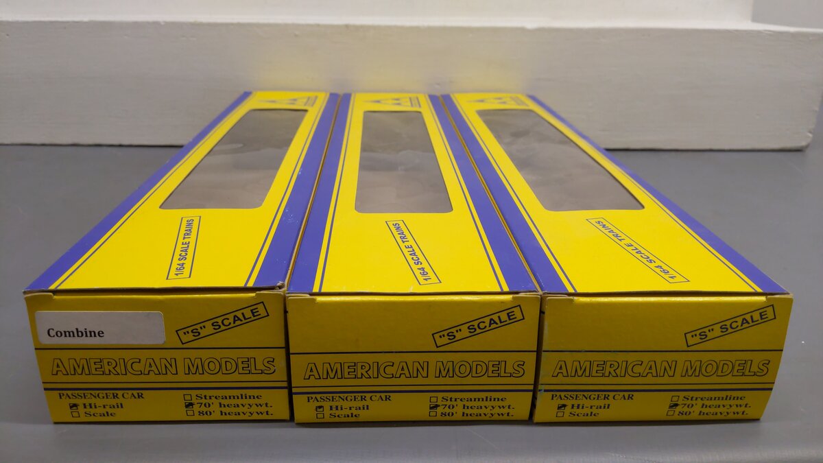 American Models S Scale Assorted Undecorated Passenger Cars [3] VG/Box