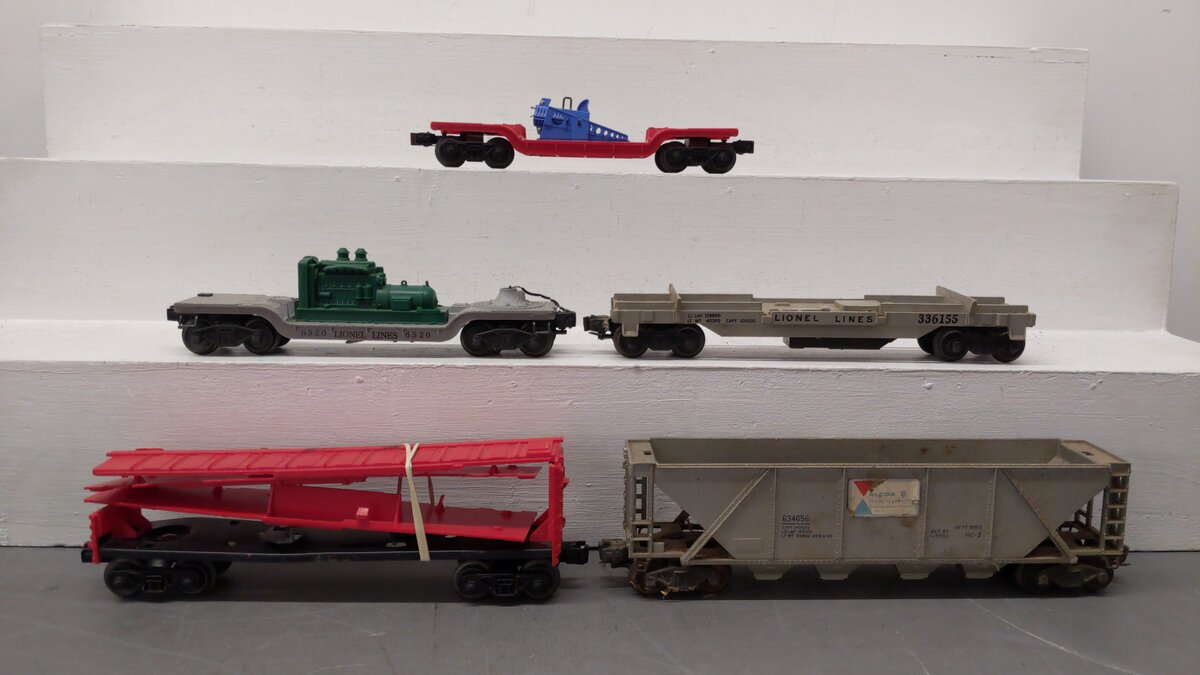 Lionel Vintage O Freight Cars: 6520, 336155, 634656, 6470, 3349 [5] VG
