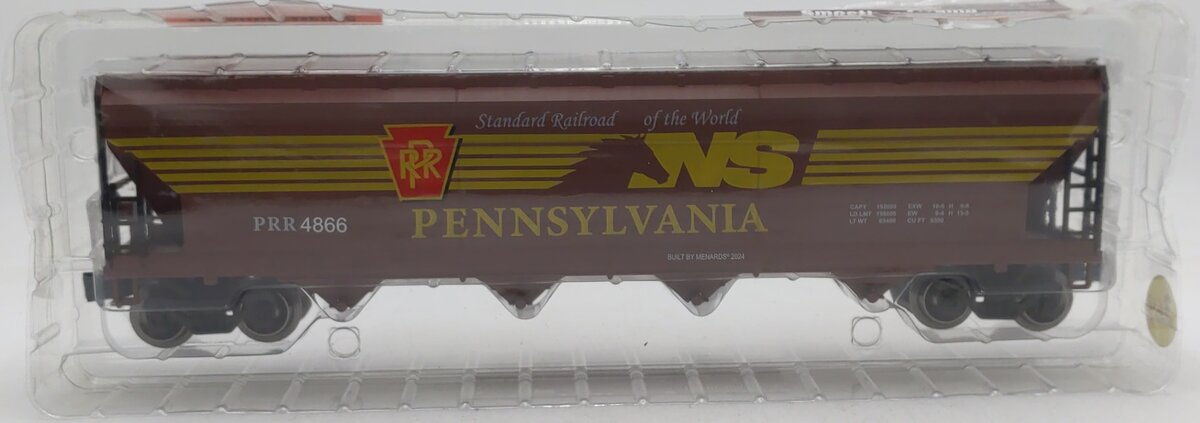 Menards 275-9374 O Gauge PRR Smooth-Sided Hopper #4866 NEW