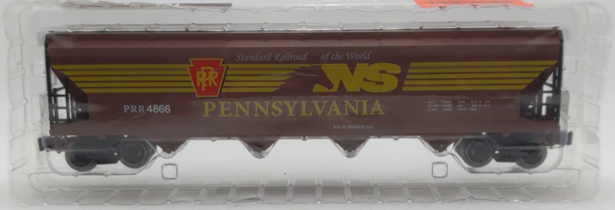 Menards 275-9374 O Gauge PRR Smooth-Sided Hopper #4866 NEW