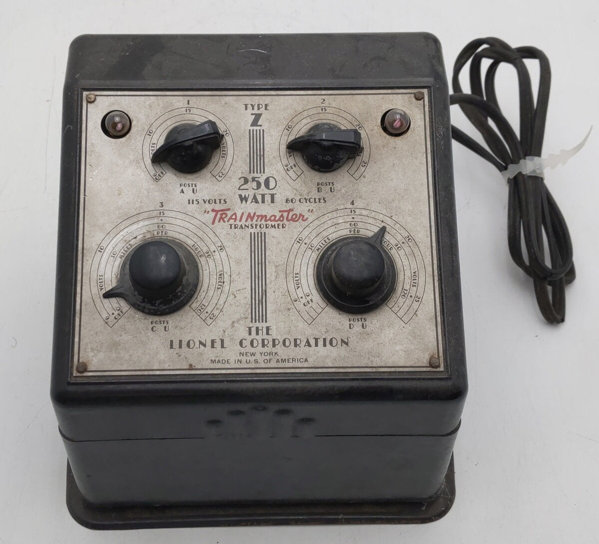 Lionel O Postwar Type Z 250 Watt Trainmaster Transformer VG
