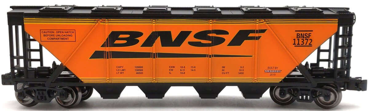 Menards 279-4570 O Gauge BNSF Covered Hopper Car #11372 LN