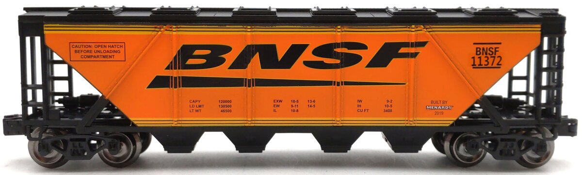 Menards 279-4570 O Gauge BNSF Covered Hopper Car #11372 LN