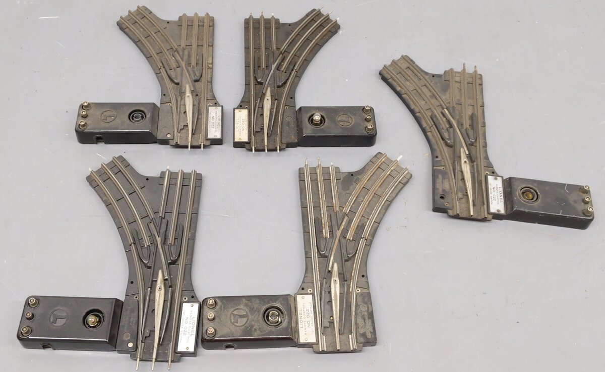 Lionel 022 O Gauge Left-Hand & Right-Hand Electric Remote Switches [5] VG