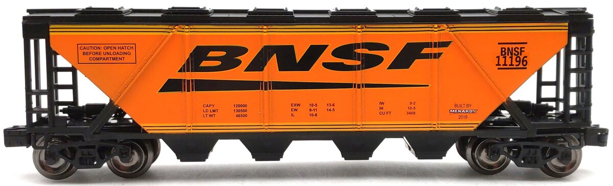 Menards 279-4570 O Gauge BNSF Covered Hopper Car #11196 LN